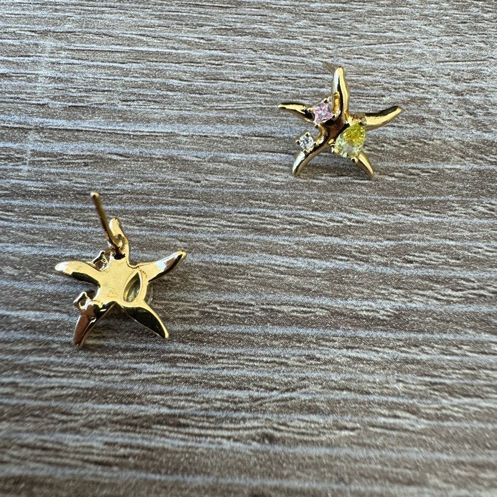 Starfish earrings A1001 - Picture 3 of 5